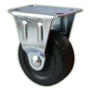 Castor Fixed Solid Black Rubber 40mm