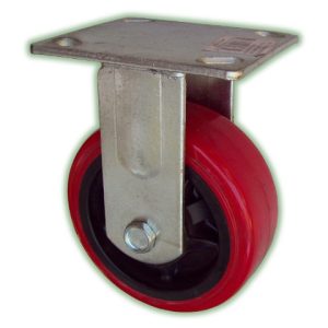 Castor Fixed H/D 100mm Black PVC Rim