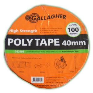 Gallagher Poly Tape White 40mm x 100m