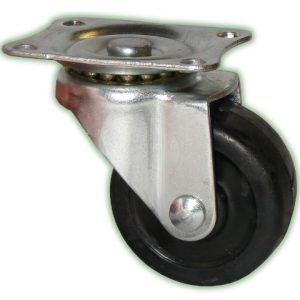 Castor Swivel Solid Black Rubber 40mm